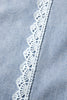 Beau Blue Lace Trim Casual Full-Length Regular Fit Jeans