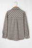 Casual Contrast Corduroy Flap Pocket Patchwork Plaid Shacket