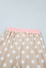 Pink Polka Dot Contrast Trim Long Sleeve Top Drawstring Shift Pants Set