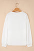 White HOLLY JOLLY Embroidered Graphic Pullover Sweatshirt