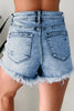 Beau Blue Distressed Acid Wash Denim Hot Shorts