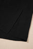 Black Plus Size Solid Color Notched Neck Short Sleeve Loose Dress