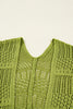 Spinach Green Oversize Crochet Knit Open Cardigan