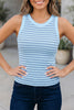 Yellow Stripe Ribbed Knit Slim Tank Top