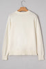 White Sequined Bow Graphic Christmas Holiday Sweater