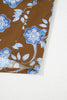 Brown Floral Print Ruffled Detail Shirt Collar Button Down Long Sleeve Dress