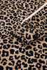 Leopard Print Waffle Contrast Kangaroo Pocket Hooded Sweatshirt