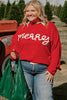 Fiery Red Merry Graphic Christmas Plus Size Sweater