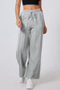 Black Seamed Drawstring High Waist Wide Leg Sweatpants