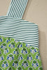 Green Fashion Printed Knot Straps Babydoll Tank Top