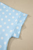 Green Polka Dot Print Color Block Trim Mock Neck Short Set