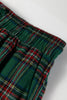 Green Plaid Contrast Patched Christmas Holiday Long Sleeve Shirt and Short 2pcs Pajama Set