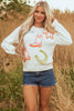 White Tinsel Western Boots Horseshoe Star Knit Crew Neck Sweater