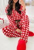 Light Green Christmas Plaid Print Shirt and Pants Pajama Set