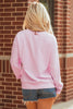 Pink GAME DAY Football Rugby Print Casual Sweatshirt