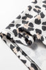 Black Color Block Leopard Patchwork Long Sleeve Casual Top