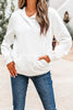 White Cable Lattice Texture Kangaroo Pocket Hoodie