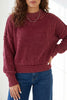 Red Dahlia Drop Shoulder High Neck Ribbed Sweater