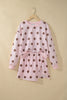 Brown Polka Dot Two Piece Set Long Sleeve Casual Skirt Set