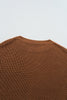 Chestnut Beaded Drop Shoulder Round Neck Sweater