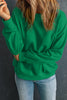 Dark Green Solid Classic Crewneck Pullover Sweatshirt