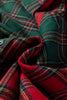 Red Plaid Contrast Patched Christmas Holiday Long Sleeve Shirt and Short 2pcs Pajama Set