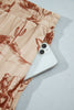 Beige Western Print Loose Fit Long Sleeve Top Short Set