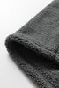 Medium Grey Fuzzy Drawstring Hoodie Lounge Pants 2pcs Set