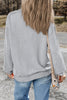 Black Plain Drop Shoulder Crewneck Pullover Sweatshirt