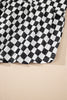 Black Checkerboard T Shirt and High Waist Skorts 2 Piece Outfit