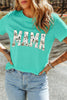 Mint Green Mallard Duck Print MAMA Lettering Graphic T Shirt