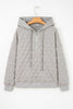 Gray Quilted Quarter Zip Plus Size Hoodie