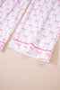 Pink Bow Print Long Sleeve Shirt and Pants Soft Pajama Set