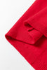 Fiery Red YEEHAW Embroidered Letter Loose Short Sleeve Sweater