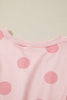 White Polka Dot Printed Long Sleeve Flared Mini Dress