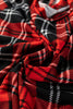 Red Festive Plaid Print Round Neck Long Sleeve and Pants 2 Piece Lounge Set