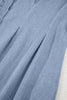 Myosotis Denim Pleated Slim Waist Short Sleeve Shirt Dress