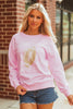 Pink GAME DAY Football Rugby Print Casual Sweatshirt