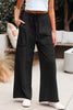 Bonbon Mineral Wash Exposed Seam Drawstring High Waist Wide Leg Cargo Pants