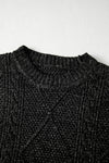 Parchment Cable Knit Drop Shoulder Loose Fit Sweater Dress