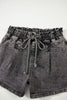 High-rise Drawstring High Waist Casual Denim Shorts with Pockets
