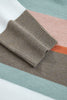 White Striped Color Block Knit Drop Shoulder Sweater
