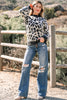 Carbon Grey Leopard Drop Shoulder Baggy Sweater