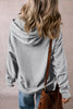 Black Fleece Lined Kangaroo Pocket Drawstring Chunky Hoodie