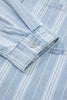 Sky Blue Stripe Boyfriend Chest Pocket Classic Denim Shacket