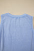 Phalaenopsis Mineral Wash Patched Chest Pocket Casual Tank Top