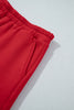 Racing Red Polka Dot Trim Baggy Pullover 2pcs Short Set