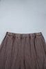 Coffee Mineral Wash Elastic Waistband Plus Size Barrel Pants