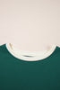 Evergreen Colorblock Edge Drop Shoulder T Shirt and Skirt 2Pcs Set