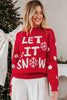Red Dahlia LET IT SNOW Graphic Christmas Holiday Loose Sweater